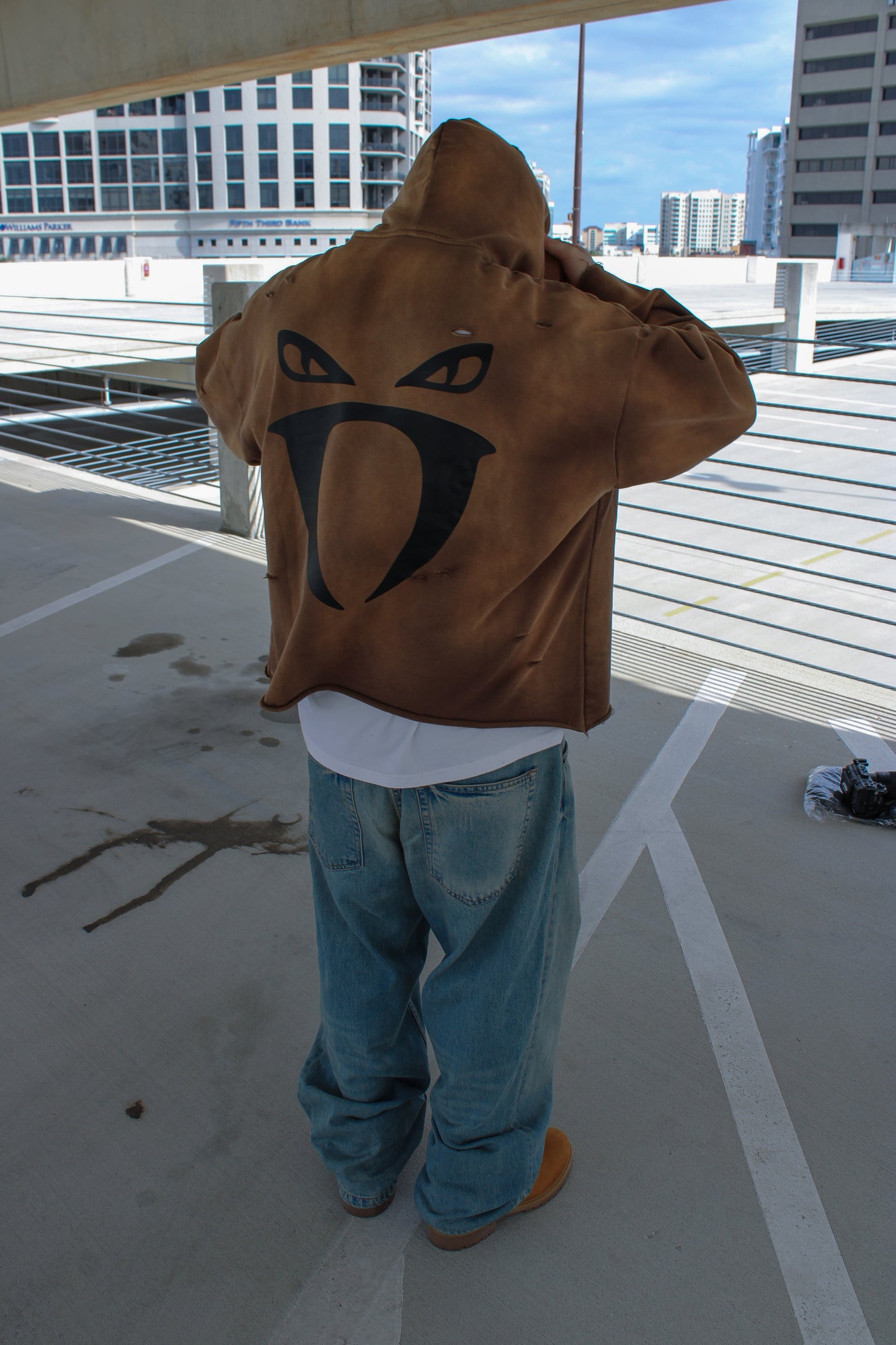 oversized distressed hoodie