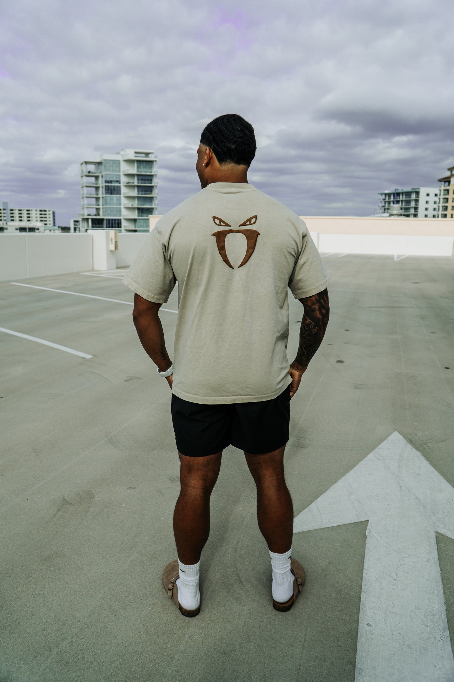 beige oversized shirt
