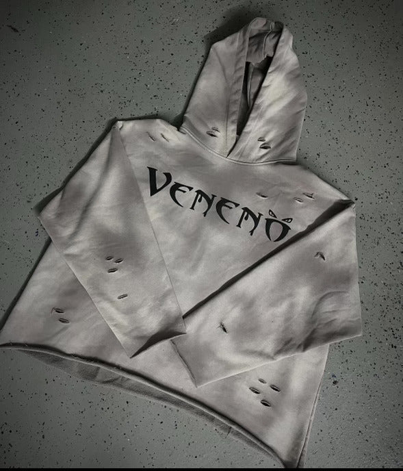 oversized distressed hoodie