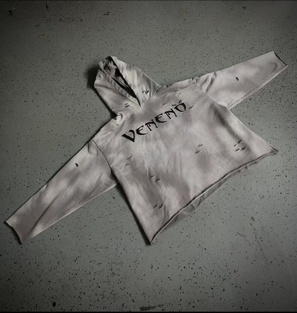 oversized distressed hoodie