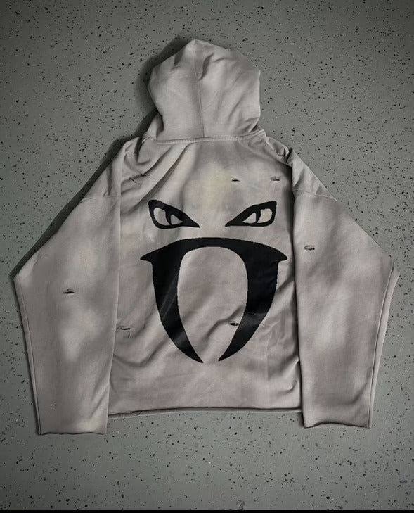 oversized distressed hoodie