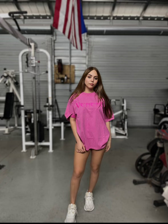 pink oversize shirt