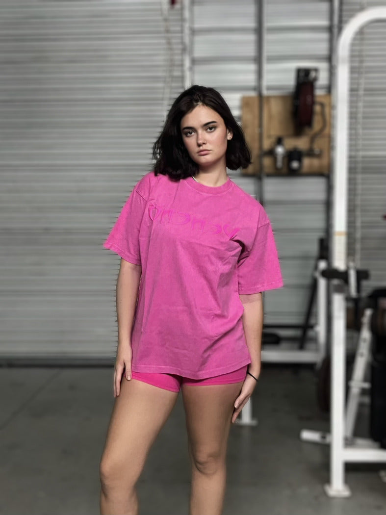 pink oversize shirt