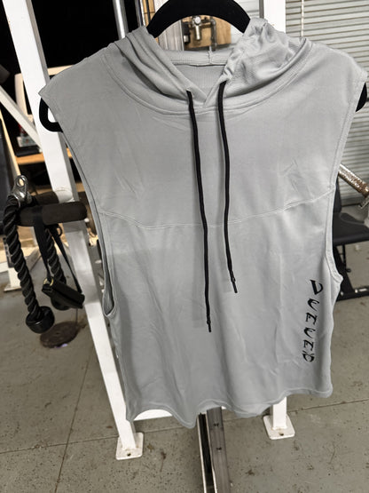 grey short sleeve hoodie