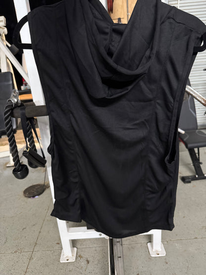 Black short sleeve hoodie