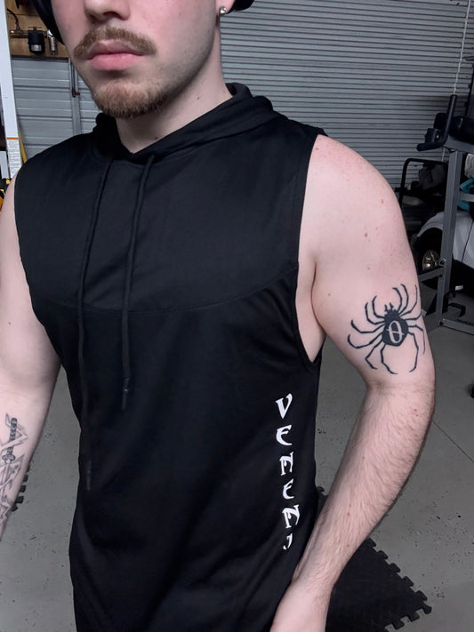 Black short sleeve hoodie