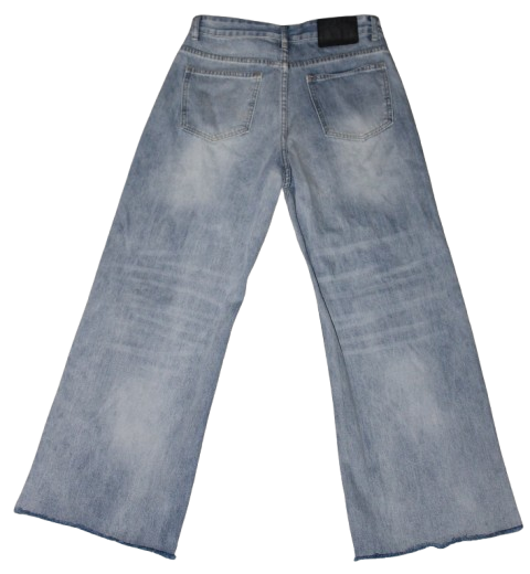 Camo print baggy distressed jeans