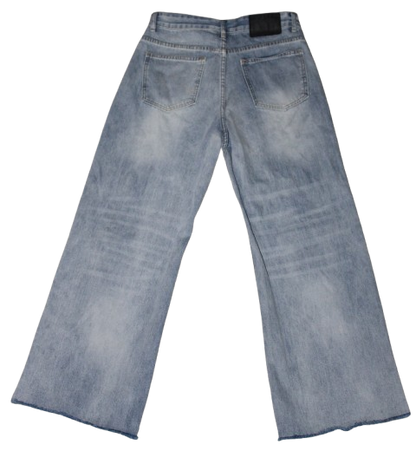 Camo print baggy distressed jeans