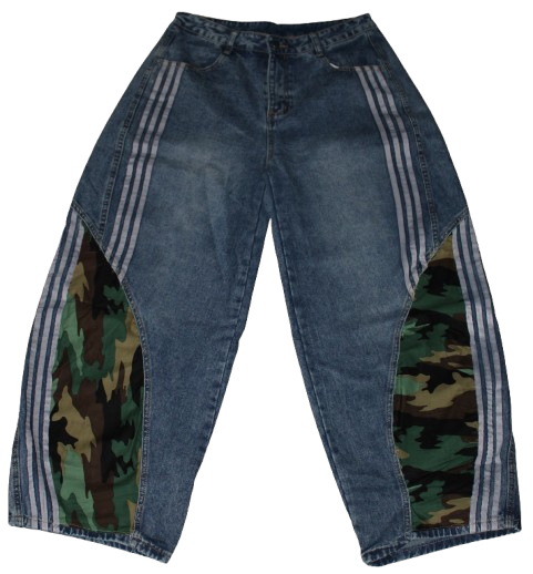 camo print barrel jeans (Pre-Order)