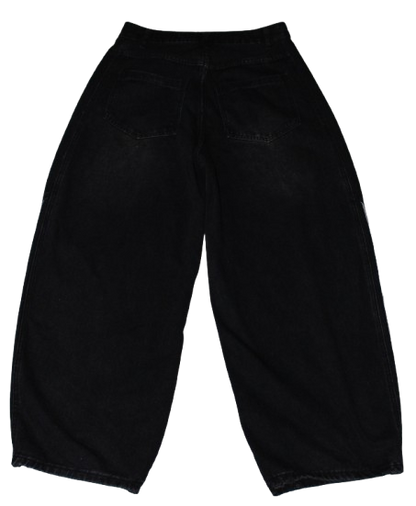 Cheetah print barrel jeans