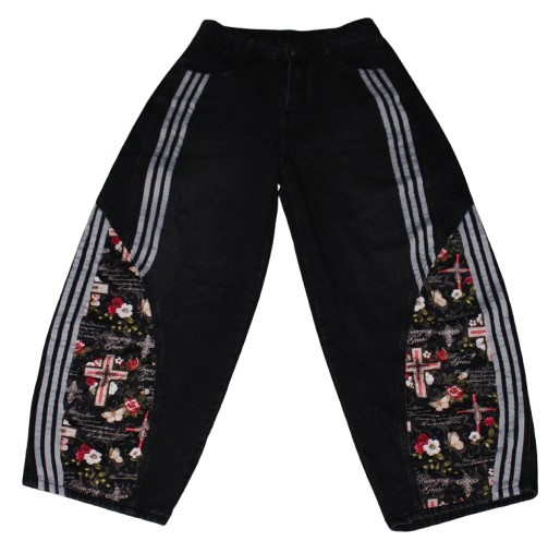 floral print barrel jeans (Pre-Order)