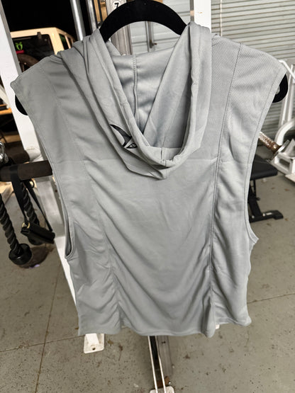 grey short sleeve hoodie