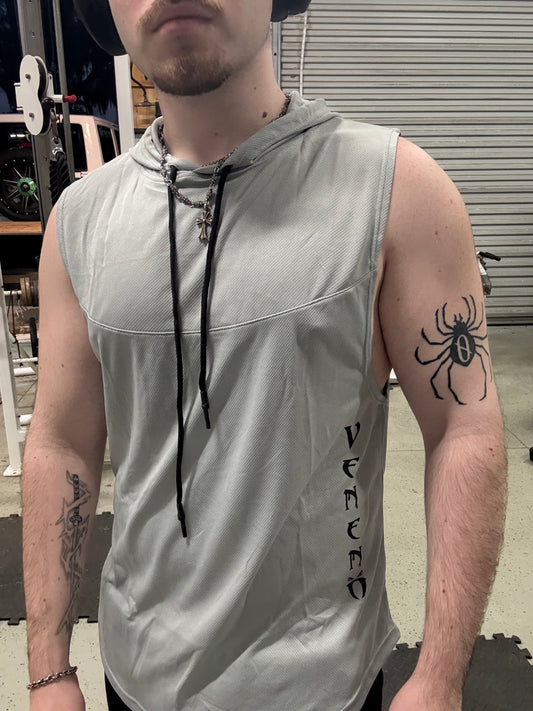 grey short sleeve hoodie