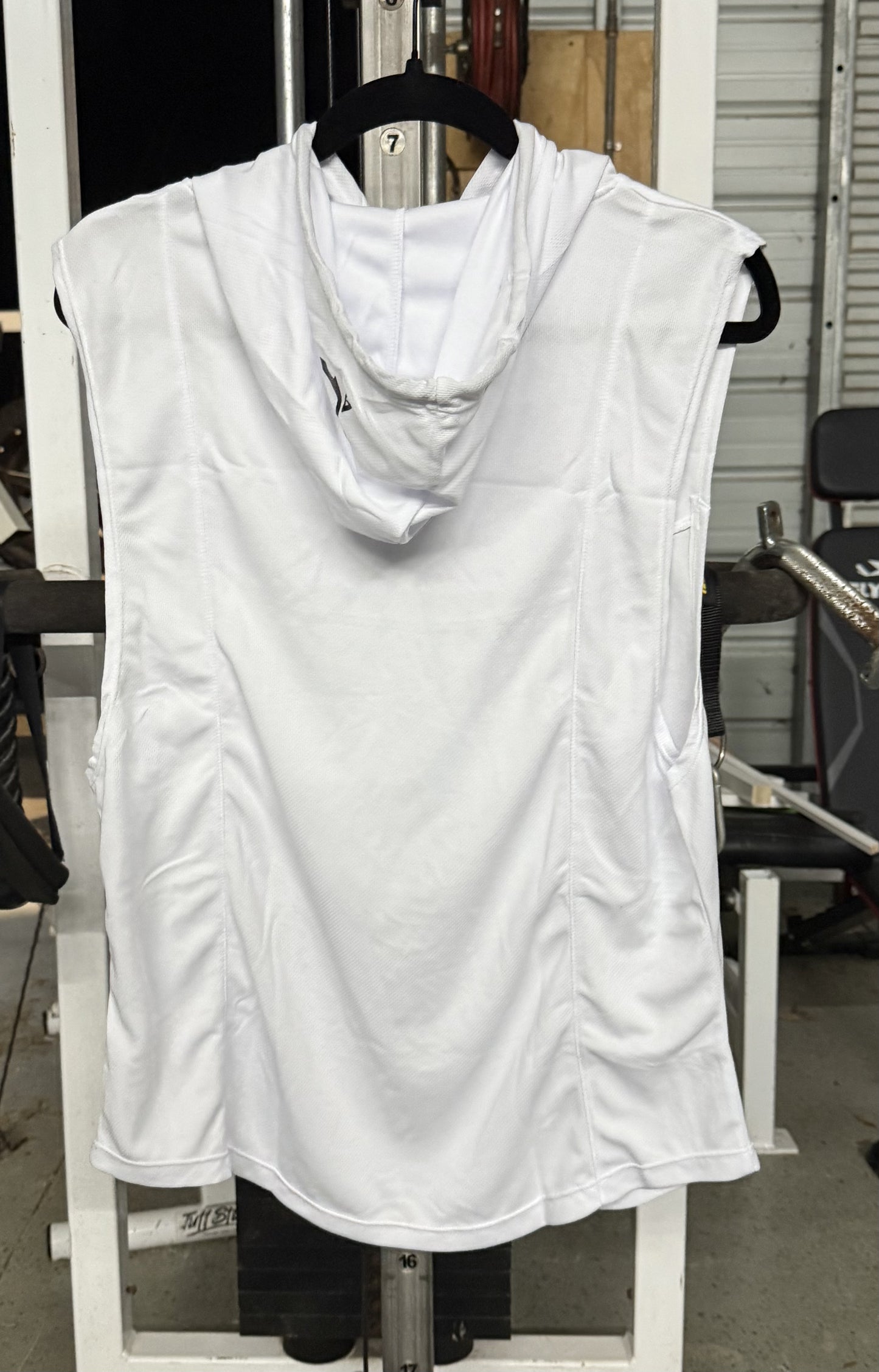 white short sleeve hoodie