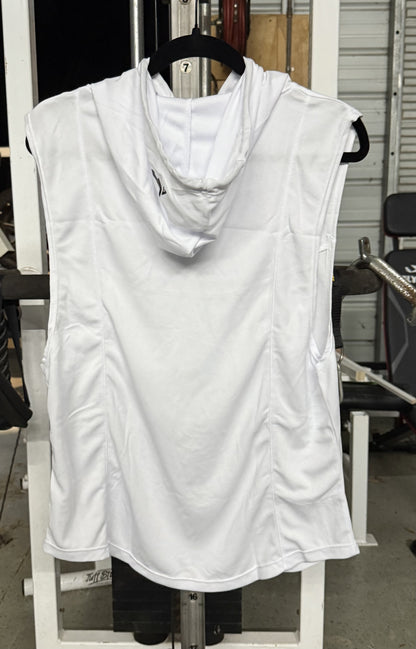 white short sleeve hoodie